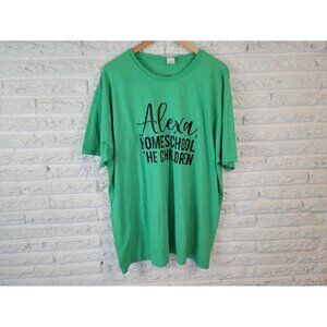 Gildan Homeschool the Children Alexa Womens Top 3XL Plus Tee Green NOV88XE
